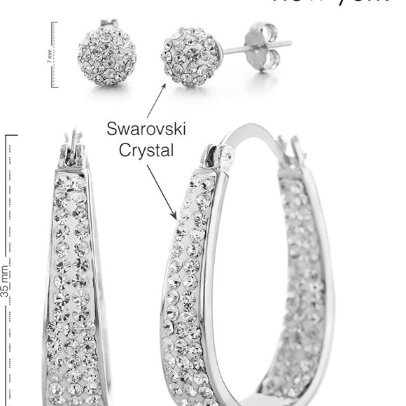 Hoop earring for women made with Swarovski Crystal - Picture 10 of 10